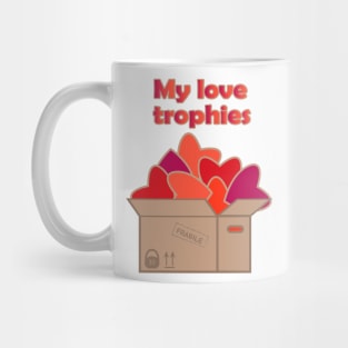 Valentine hearts in box My love trophies Mug